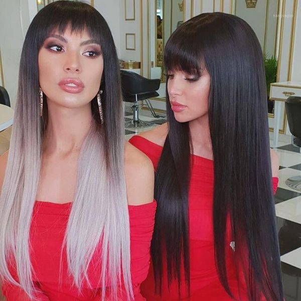 natural color silky straight human hair wigs with bangs ombre blonde 13x6 lace front fringe for black women1, Black;brown
natural color silky straight human hair wigs with bangs ombre blonde 13x6 lace front fringe for black women1, Black;brown