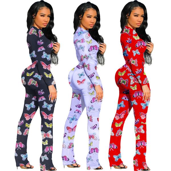women's pants europe and america women autumn winter butterfly print sleeve t-shirt long trouserscasual two piece outfits clothing, White
women's pants europe and america women autumn winter butterfly print sleeve t-shirt long trouserscasual two piece outfits clothing, White