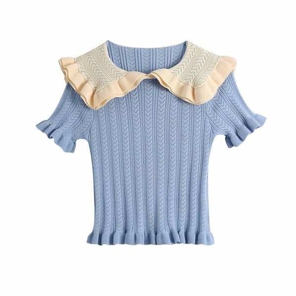 sweet women o neck lace blouse summer fashion ladies college style cute female short stitched knit shirt 210515, White
sweet women o neck lace blouse summer fashion ladies college style cute female short stitched knit shirt 210515, White
