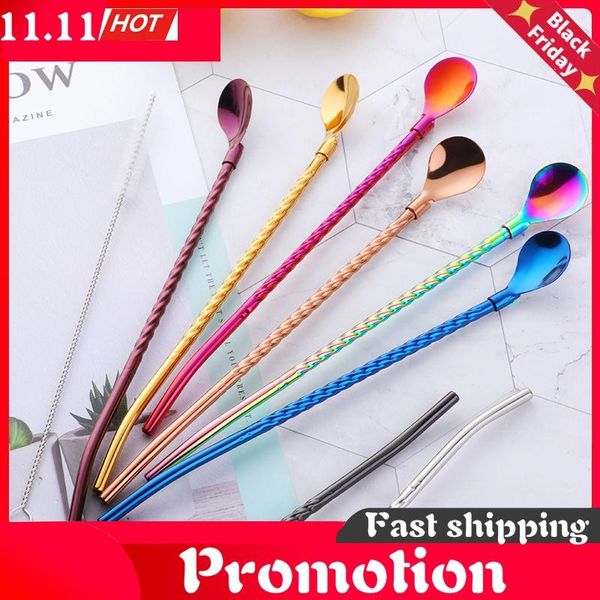 drinking straws 2pcs long twisted straw spoon portable gold tea scoop reusable colored stainless steel cocktail coffee stirring
drinking straws 2pcs long twisted straw spoon portable gold tea scoop reusable colored stainless steel cocktail coffee stirring