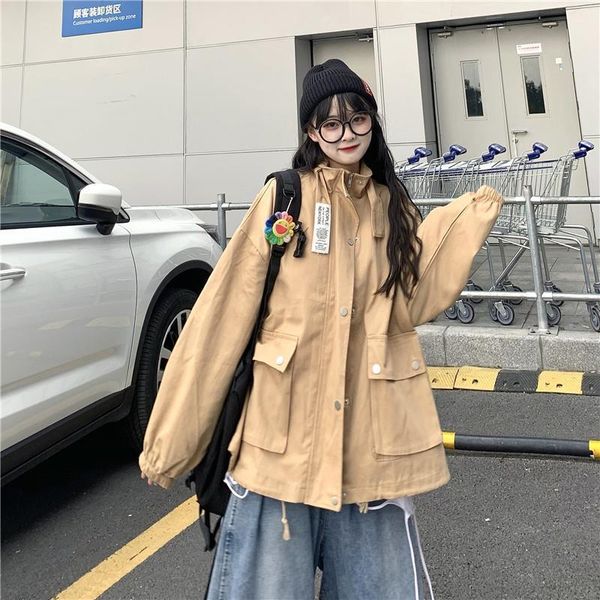 women's jackets solid color tooling stand-up collar zipper all-match street female loose jacket y2k clothing clothes vero windbreaker c, Black;brown
women's jackets solid color tooling stand-up collar zipper all-match street female loose jacket y2k clothing clothes vero windbreaker c, Black;brown