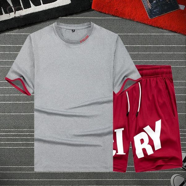 sets short sleeve breathable t mens tracksuits shirs sweatpants sportswear male sportsuit fitness clothing, Gray
sets short sleeve breathable t mens tracksuits shirs sweatpants sportswear male sportsuit fitness clothing, Gray