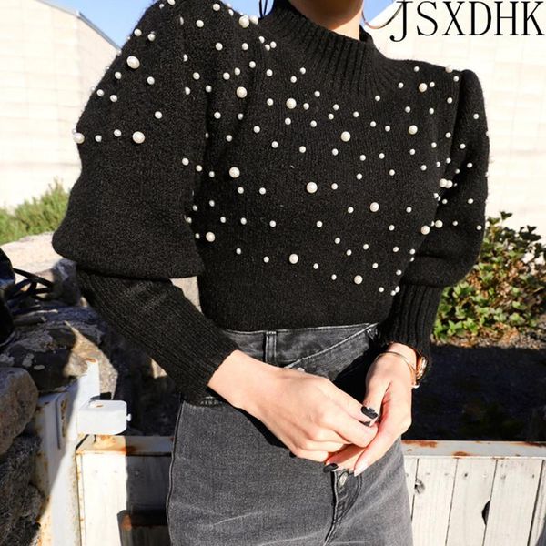 women's sweaters 2021 women korean version of knit sweater winter pullover pearl ornament puff sleeve half turtleneck long, White;black
women's sweaters 2021 women korean version of knit sweater winter pullover pearl ornament puff sleeve half turtleneck long, White;black