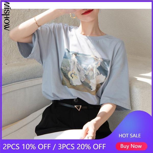 women's t-shirt mishow summer tshirt for women offical lady cotton onek printed loose causal mxa21t0013, White
women's t-shirt mishow summer tshirt for women offical lady cotton onek printed loose causal mxa21t0013, White