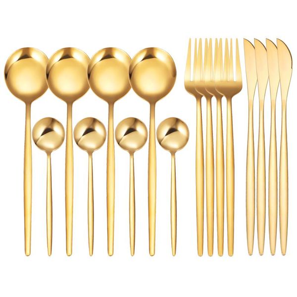 dinnerware sets 16pcs gold cutlery set stainless steel knife fork tea coffee spoon silverwaretableware kitchen flatware
dinnerware sets 16pcs gold cutlery set stainless steel knife fork tea coffee spoon silverwaretableware kitchen flatware