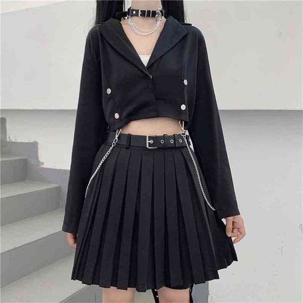 korean preppy style two piece set women crop england design double-breasted short coat + belted mini pleated skirt 210514, White
korean preppy style two piece set women crop england design double-breasted short coat + belted mini pleated skirt 210514, White
