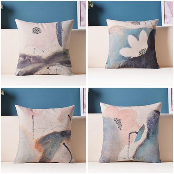sales chinese style ink lotus flower cotton linen printed pillow cover retro home decoration sofa cushion cushion/decorative
sales chinese style ink lotus flower cotton linen printed pillow cover retro home decoration sofa cushion cushion/decorative