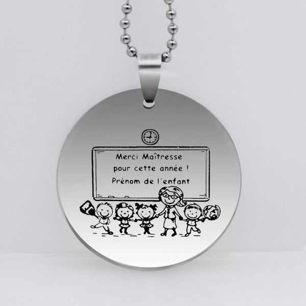 pendant necklaces "merci mairresse " est necklace stainless steel jewelry for teacher yp6923, Silver
pendant necklaces "merci mairresse " est necklace stainless steel jewelry for teacher yp6923, Silver