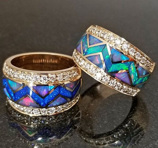 fashion 18k gold wide band rings with side stones ladies rhinestone paved opal ring us size 5-11, Silver
fashion 18k gold wide band rings with side stones ladies rhinestone paved opal ring us size 5-11, Silver