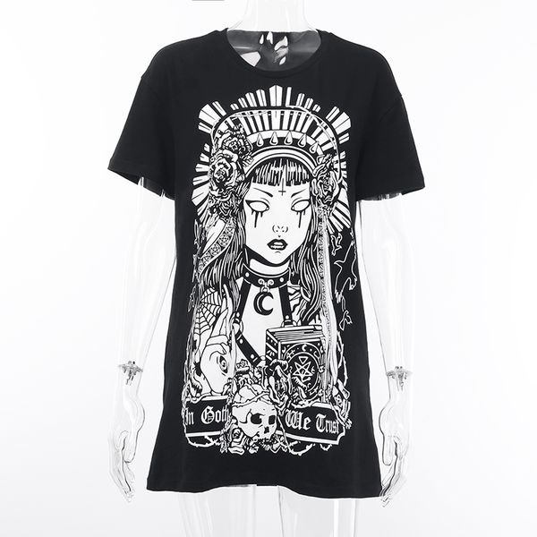 gothic black tshirts women witch print long tee shirts summer short sleeve casual college style loose t-shirts femme punk, White
gothic black tshirts women witch print long tee shirts summer short sleeve casual college style loose t-shirts femme punk, White