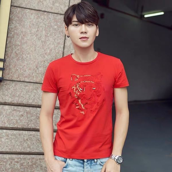 men's t-shirts men's fashionable shirt short sleeve casual thin jacket o-neck embroidered tiger pucw, White;black
men's t-shirts men's fashionable shirt short sleeve casual thin jacket o-neck embroidered tiger pucw, White;black