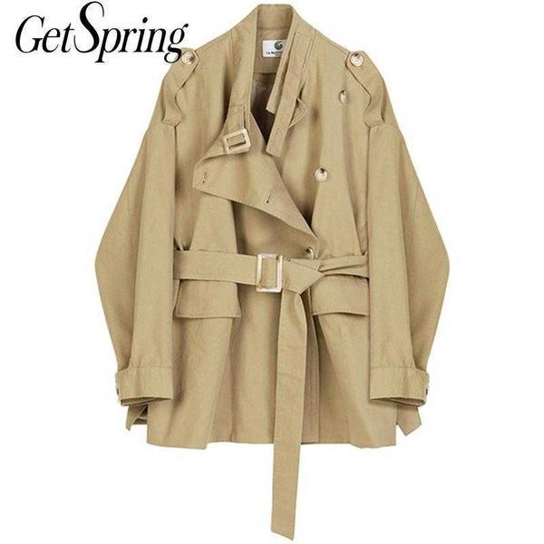 getspring women trench coat bandage khaki coats casual vintage fashion spring/autumn 210601, Tan;black
getspring women trench coat bandage khaki coats casual vintage fashion spring/autumn 210601, Tan;black