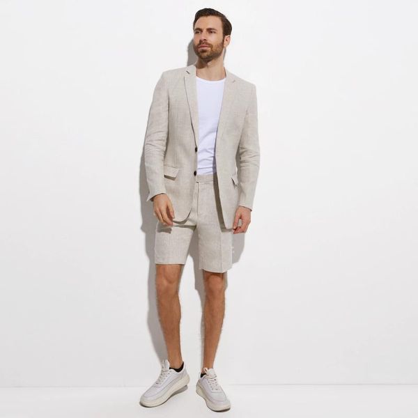 men's suits & blazers custom made summer linen suit jacket with shorts sand grey beach wedding for men breathable slim tailored groom, White;black
men's suits & blazers custom made summer linen suit jacket with shorts sand grey beach wedding for men breathable slim tailored groom, White;black