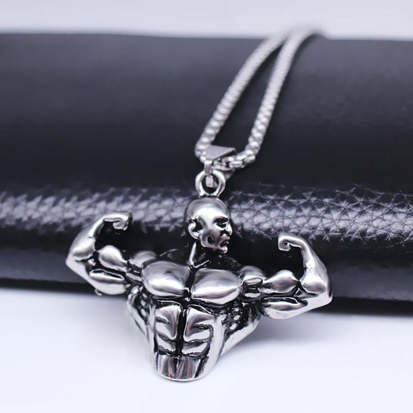 pendant necklaces exquisite 3d metal bodybuilding muscle hercules charm necklace fit gym fitness hiphop stainless steel jewelry, Silver
pendant necklaces exquisite 3d metal bodybuilding muscle hercules charm necklace fit gym fitness hiphop stainless steel jewelry, Silver
