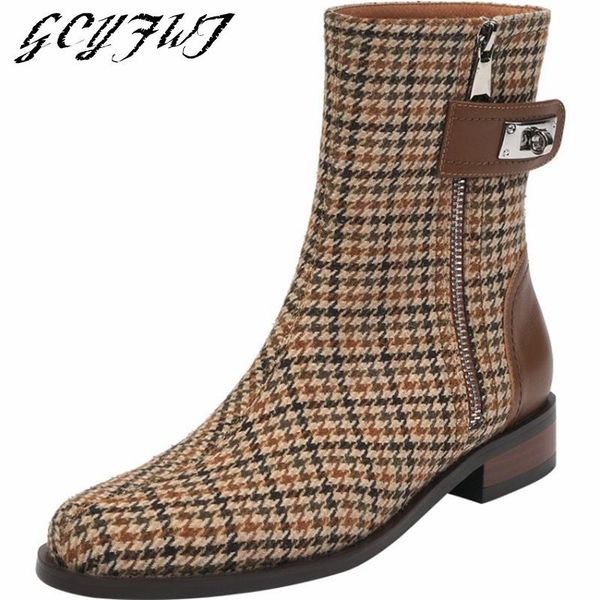boots retro women's mid calf buckle strap zipper-sid low heel round toe women shoes checked color block zapatillas mujer, Black
boots retro women's mid calf buckle strap zipper-sid low heel round toe women shoes checked color block zapatillas mujer, Black