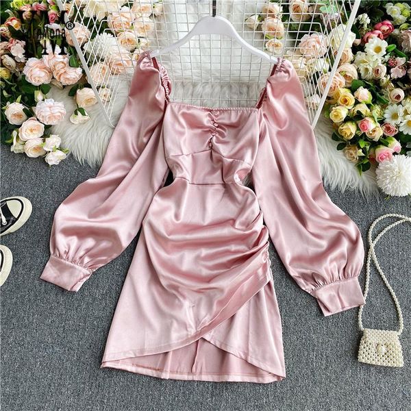 yornmona ins fashion autumn square collar satin dress women high waist irregular mini pink sundress female party dresses casual, Black;gray
yornmona ins fashion autumn square collar satin dress women high waist irregular mini pink sundress female party dresses casual, Black;gray