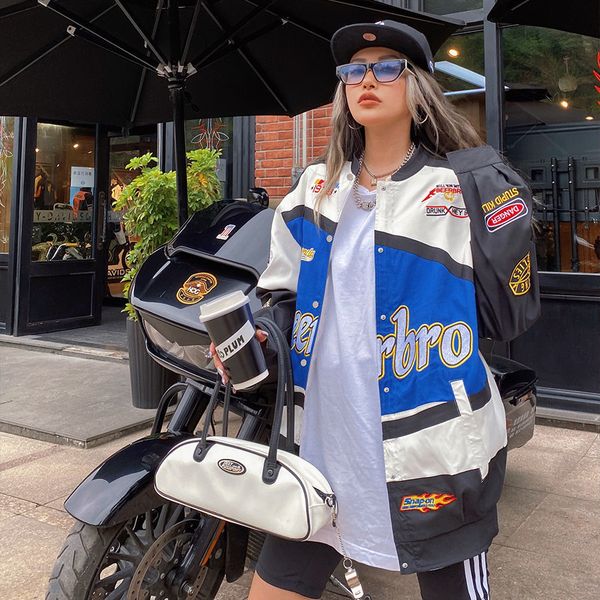 women's trench coats vintage bomber jacket street fashion brand baseball uniform woman locomotive coat clothes s zcl5, Tan;black
women's trench coats vintage bomber jacket street fashion brand baseball uniform woman locomotive coat clothes s zcl5, Tan;black