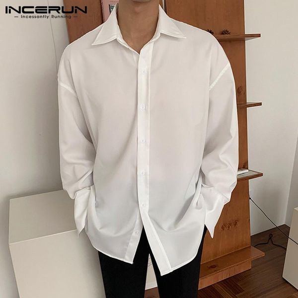 men casual shirt turn down collar solid color long sleeve button streetwear breathable 2021 leisure camisas s-5xl incerun men's shirts, White;black
men casual shirt turn down collar solid color long sleeve button streetwear breathable 2021 leisure camisas s-5xl incerun men's shirts, White;black