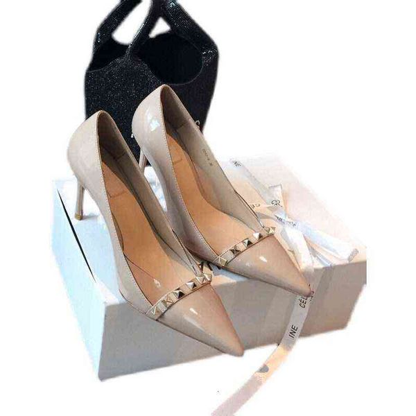 women's formal shoes 2021 new pointed willow nail lacquer leather nude thin heel high heels shallow mouth versatile rivet women's, Black
women's formal shoes 2021 new pointed willow nail lacquer leather nude thin heel high heels shallow mouth versatile rivet women's, Black
