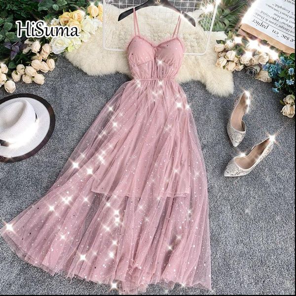 hisuma summer sequins v neck women dresses chest waist bling gauze fairy dress female sling ruffles mesh a line, Black;gray
hisuma summer sequins v neck women dresses chest waist bling gauze fairy dress female sling ruffles mesh a line, Black;gray