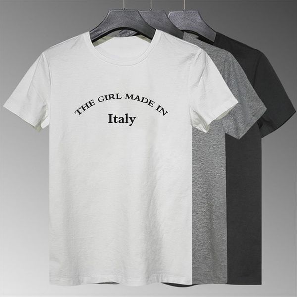 casual hipster style funny trend womens t shirts refreshing minimalism the girl made in ttaly letter print, White
casual hipster style funny trend womens t shirts refreshing minimalism the girl made in ttaly letter print, White