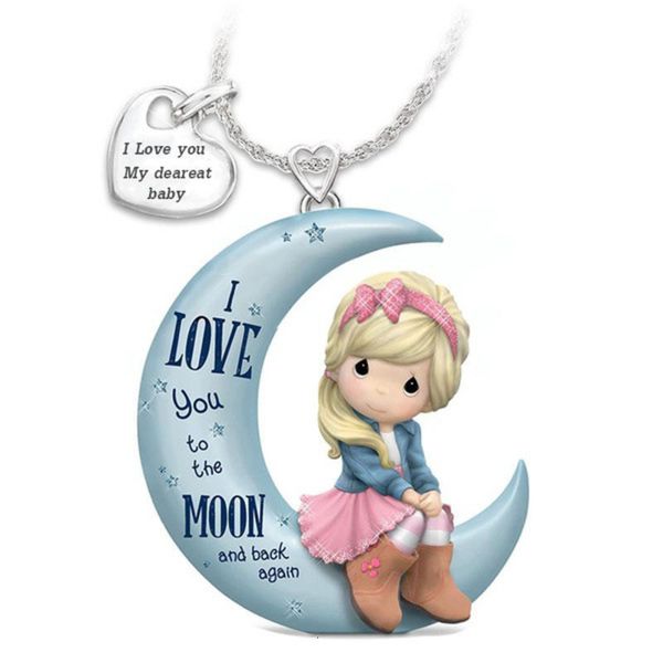 2021 bifi fashion crescent cute girl necklace fairy tale jewelry pendant, Silver
2021 bifi fashion crescent cute girl necklace fairy tale jewelry pendant, Silver