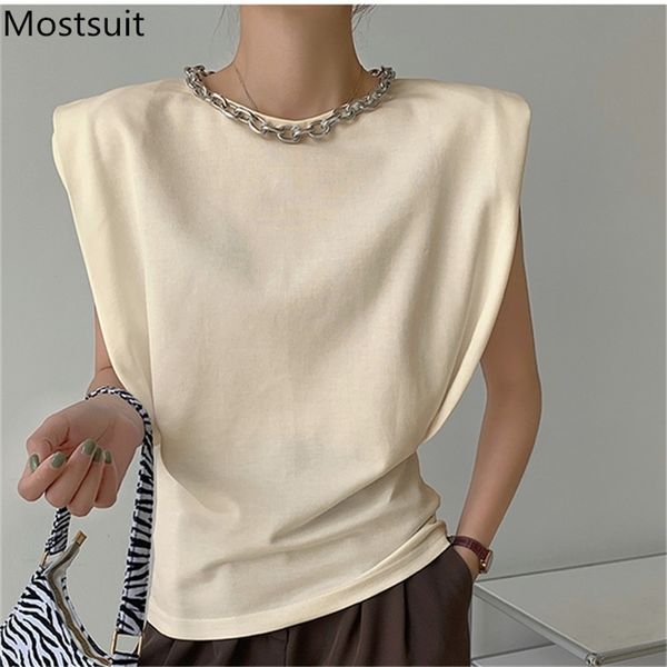 summer stylish cotton t shirt ees women sleeveless o-neck chain spliced pullover korean fashion high street ops 210513, White
summer stylish cotton t shirt ees women sleeveless o-neck chain spliced pullover korean fashion high street ops 210513, White