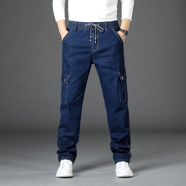 men's jeans plus size tooling 2021 four seasons fashion casual elastic waist denim pants streetwear trousers male clothing, Blue
men's jeans plus size tooling 2021 four seasons fashion casual elastic waist denim pants streetwear trousers male clothing, Blue