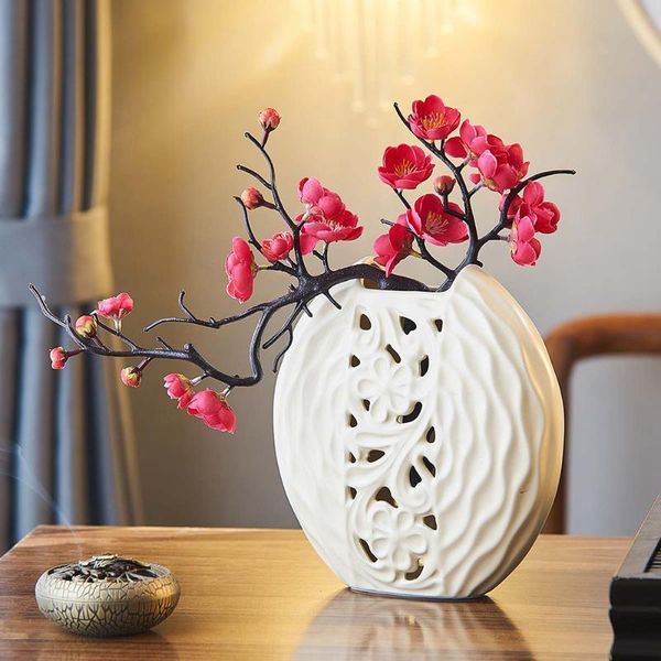 vases chinese style ceramic vase white round living room decor luxurious modern home decoration office dried flowers
vases chinese style ceramic vase white round living room decor luxurious modern home decoration office dried flowers