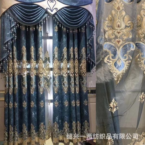 curtain & drapes light luxury european curtains for living dining room bedroom hollow embroidered blue chenille water soluble cloth
curtain & drapes light luxury european curtains for living dining room bedroom hollow embroidered blue chenille water soluble cloth