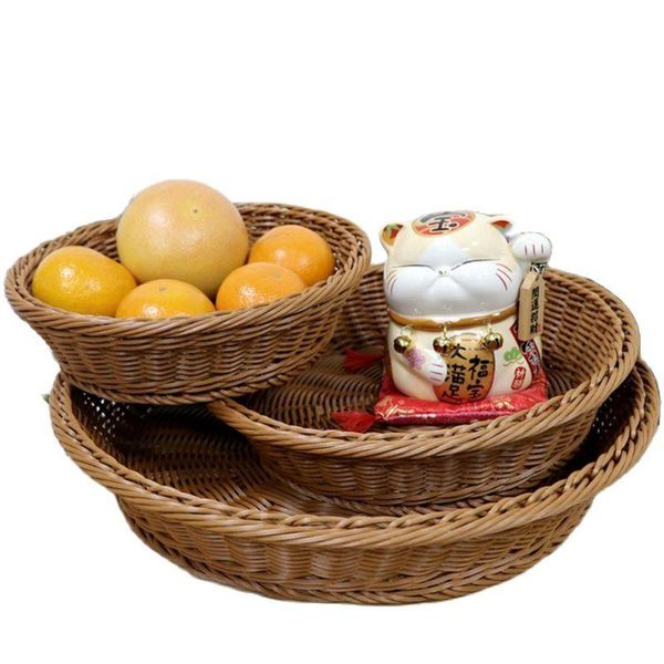 rattan handwoven round wicker woven basket bread tray serving for fruit cosmetic table bathroom storage baskets
rattan handwoven round wicker woven basket bread tray serving for fruit cosmetic table bathroom storage baskets