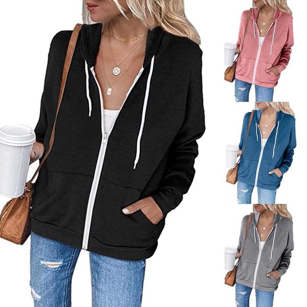 women's hoodies & sweatshirts women casual drawstring autumn winter zipper pocket long sleeve hooded sport female harajuku fleece coat, Black
women's hoodies & sweatshirts women casual drawstring autumn winter zipper pocket long sleeve hooded sport female harajuku fleece coat, Black