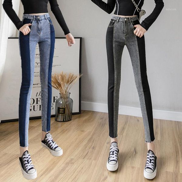 spring patchwork jeans woman high waist contrast color stretch skinny pencil pants mujer plus size stitch ankle length denim women's, Blue
spring patchwork jeans woman high waist contrast color stretch skinny pencil pants mujer plus size stitch ankle length denim women's, Blue