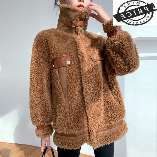 women's fur & faux winter real 2021 coat women vintage short sheep shearling overcoat streetwear 100% wool jackets hiver 221, Black
women's fur & faux winter real 2021 coat women vintage short sheep shearling overcoat streetwear 100% wool jackets hiver 221, Black