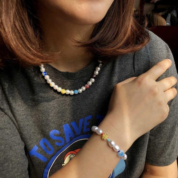 pendant necklaces bohemian style glass beads colorful round crystal glazed flower necklace women's pearl bracelet 2 pieces set jewelry, Silver
pendant necklaces bohemian style glass beads colorful round crystal glazed flower necklace women's pearl bracelet 2 pieces set jewelry, Silver