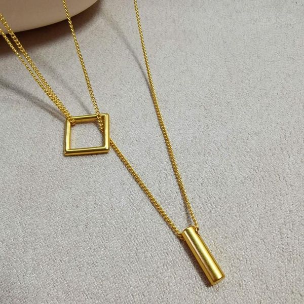 chains european and american retro golden simple geometric square round pendant asymmetric double-layer necklace initial choke, Silver
chains european and american retro golden simple geometric square round pendant asymmetric double-layer necklace initial choke, Silver