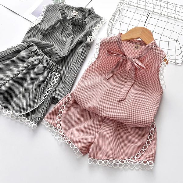 clothing sets 2021 girls' pullover plaid t-shirt + shorts two piece lace bow sleeveless suit princess children's wearkidsclothes, White
clothing sets 2021 girls' pullover plaid t-shirt + shorts two piece lace bow sleeveless suit princess children's wearkidsclothes, White