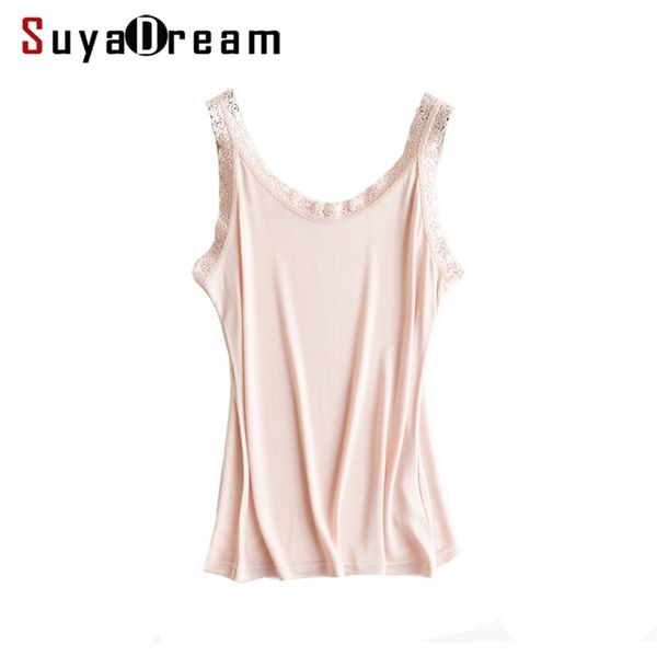 women silk camis 50% natural silk and lace camisoles bottoming shirt black white pink new 210407
women silk camis 50% natural silk and lace camisoles bottoming shirt black white pink new 210407
