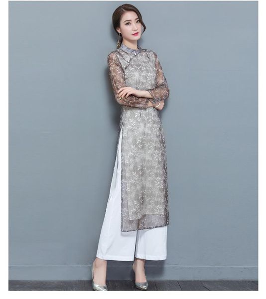 ladies' temperament spring fashion dress chiffon wide leg pants suit two piece women's, White
ladies' temperament spring fashion dress chiffon wide leg pants suit two piece women's, White