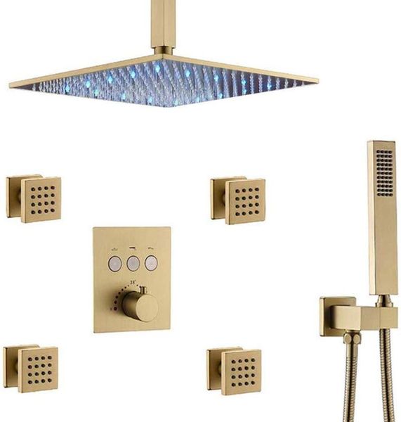 12" led rain shower head system and body sprays handheld all metal,thermostatic bathroom faucet mixer complete ceiling mount sets
12" led rain shower head system and body sprays handheld all metal,thermostatic bathroom faucet mixer complete ceiling mount sets