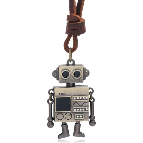 punk rock fashion robot necklace adjustable genuine leather vintage chain alloy mechanic pendant women men casual hiphop jewelry necklaces, Silver
punk rock fashion robot necklace adjustable genuine leather vintage chain alloy mechanic pendant women men casual hiphop jewelry necklaces, Silver