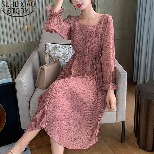 a-line high waist pleated dress with belt elegant women chiffon dot print autumn french square collar vestidos 11183 210506, Black;gray
a-line high waist pleated dress with belt elegant women chiffon dot print autumn french square collar vestidos 11183 210506, Black;gray