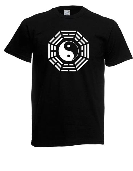 mens t-shirt i yin and yang to 5xl, White;black