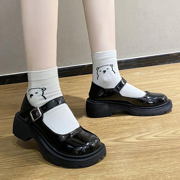 round toe small leather shoes female british style 2021 spring japanese jk uniform thick-soled korean lady mary jane dress, Black
round toe small leather shoes female british style 2021 spring japanese jk uniform thick-soled korean lady mary jane dress, Black
