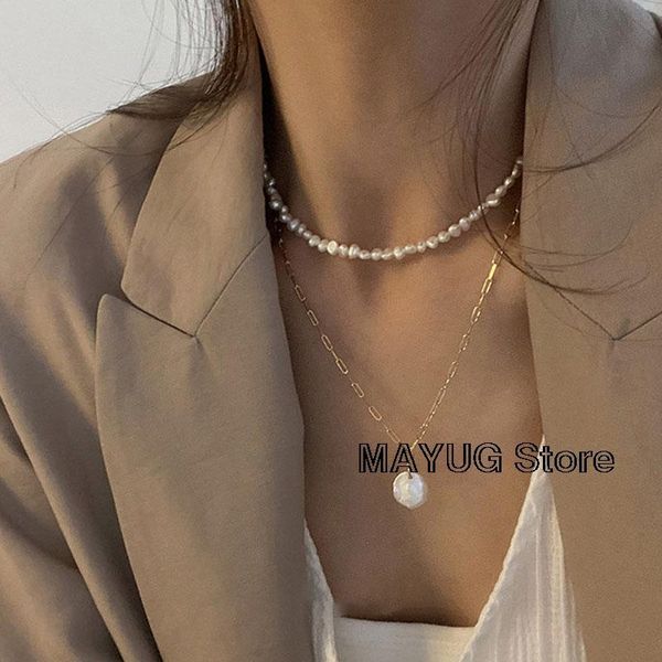 chains 2021 vintage irregular pearl jewelry gold plated chunky link chain layered necklaces women ladies necklace drop, Silver
chains 2021 vintage irregular pearl jewelry gold plated chunky link chain layered necklaces women ladies necklace drop, Silver