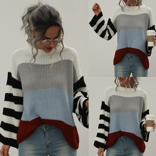 fashion women striped sweater autumn winter o neck long sleeve loose knit pullover patchwork pull femme jersey mujer women's sweaters, White;black
fashion women striped sweater autumn winter o neck long sleeve loose knit pullover patchwork pull femme jersey mujer women's sweaters, White;black