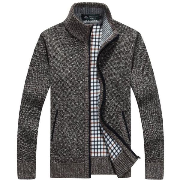 men's jackets mens clothing autumn winter cardigan zipper sweater thicken plus fleece stand collar loose casual knitwear jacket, Black;brown
men's jackets mens clothing autumn winter cardigan zipper sweater thicken plus fleece stand collar loose casual knitwear jacket, Black;brown