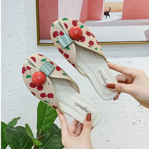 slippers cute cherry print woman summer women's flats slides shoes soft sole non slip round toe mules female flip flops, Black
slippers cute cherry print woman summer women's flats slides shoes soft sole non slip round toe mules female flip flops, Black
