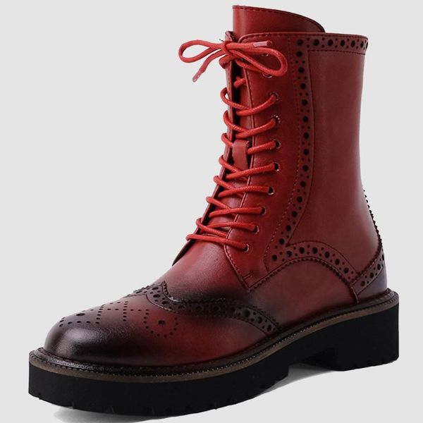 boots designers genuine leather platform shoelaces casual vintage brogue shoes winter women, Black
boots designers genuine leather platform shoelaces casual vintage brogue shoes winter women, Black