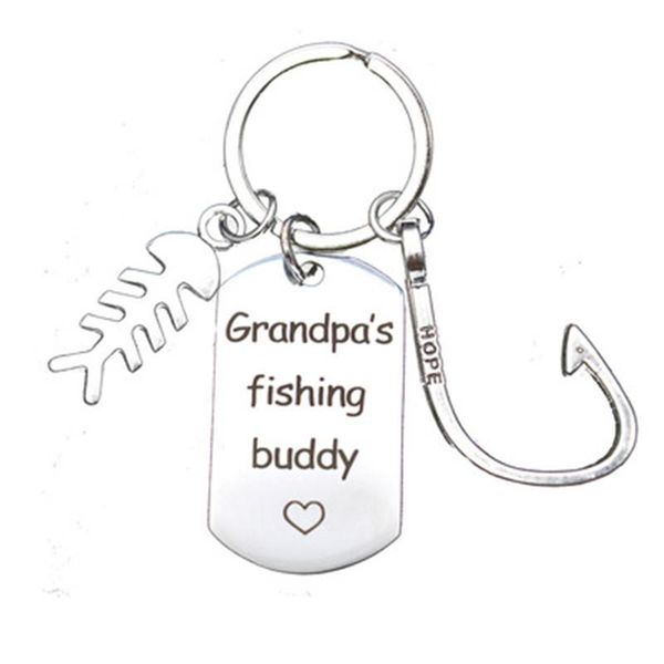 keychains fish hook bones grandpa's fishing buddy stainless steel keychain grandfather father's day gift, Silver
keychains fish hook bones grandpa's fishing buddy stainless steel keychain grandfather father's day gift, Silver